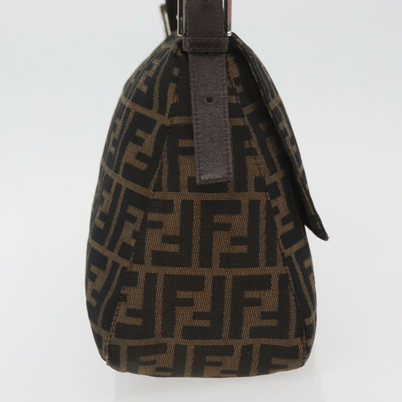 【日本直送】FENDI Zucca帆布Mamma Baguette單肩包 棕色/黑色 正品 am11279V-3