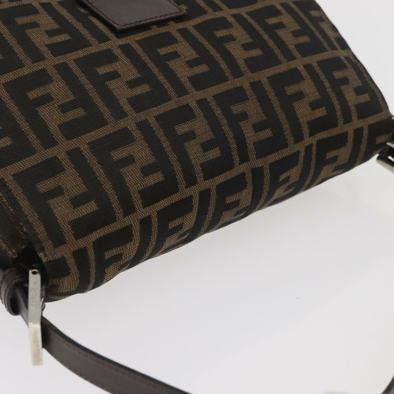 【日本直送】FENDI Zucca帆布Mamma Baguette單肩包 棕色/黑色 正品 am11279V-5
