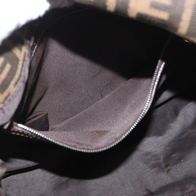 【日本直送】FENDI Zucca帆布Mamma Baguette單肩包 棕色/黑色 正品 am11279V-23