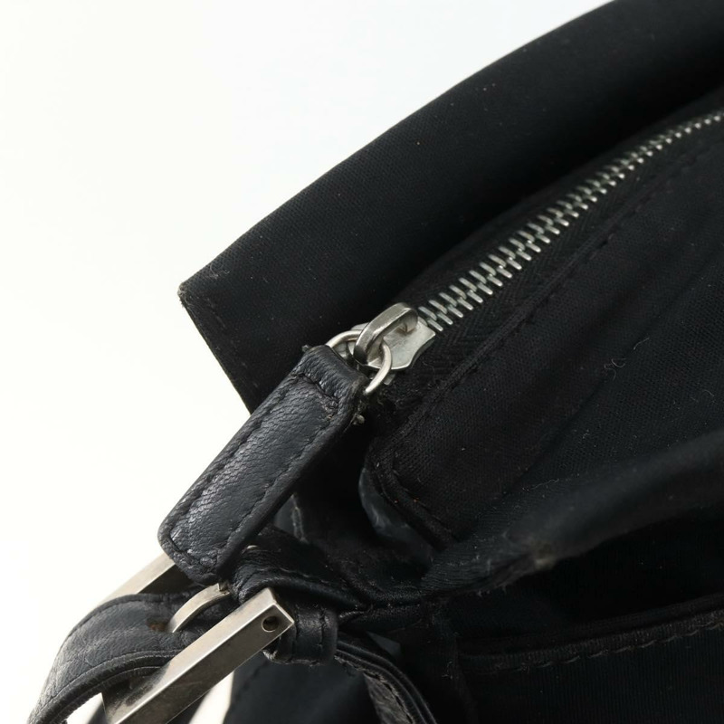 【日本直送】FENDI Mamma Baguette 單肩包，黑色銀色針織布料，正品 am11275A-9