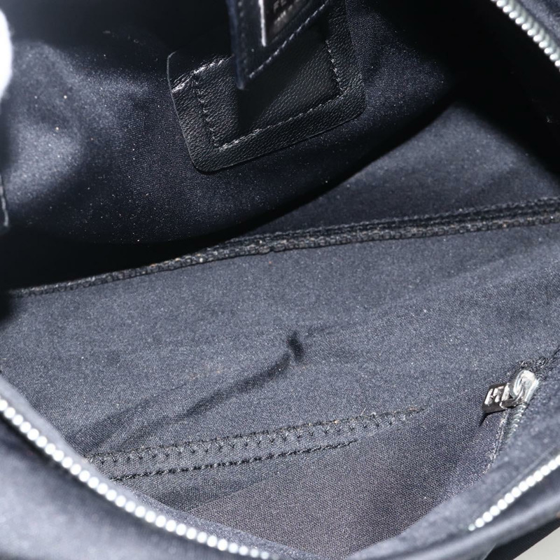 【日本直送】FENDI Mamma Baguette 單肩包，黑色銀色針織布料，正品 am11275A-10