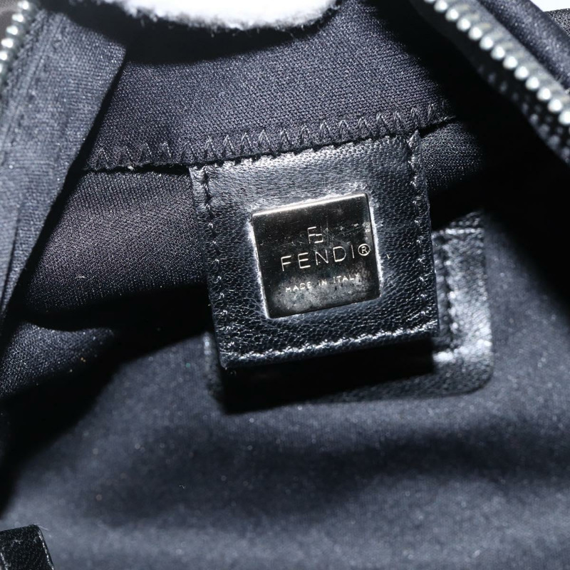 【日本直送】FENDI Mamma Baguette 單肩包，黑色銀色針織布料，正品 am11275A-17