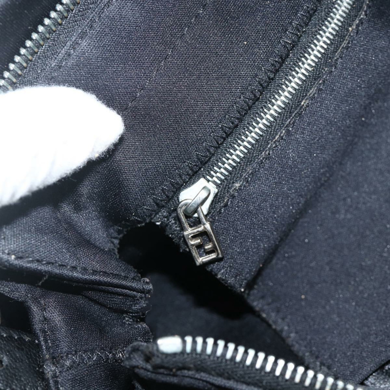 【日本直送】FENDI Mamma Baguette 單肩包，黑色銀色針織布料，正品 am11275A-20