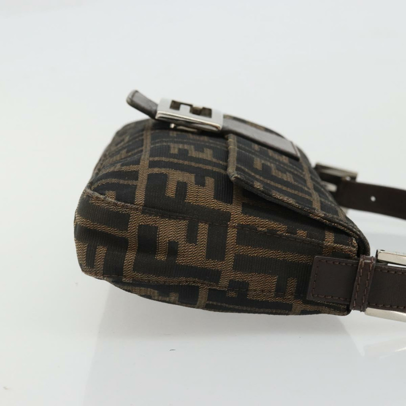 【日本直送】FENDI Zucca帆布Mamma Baguette手袋 棕色 黑色 銀色 正品 YKZ861SAM-2