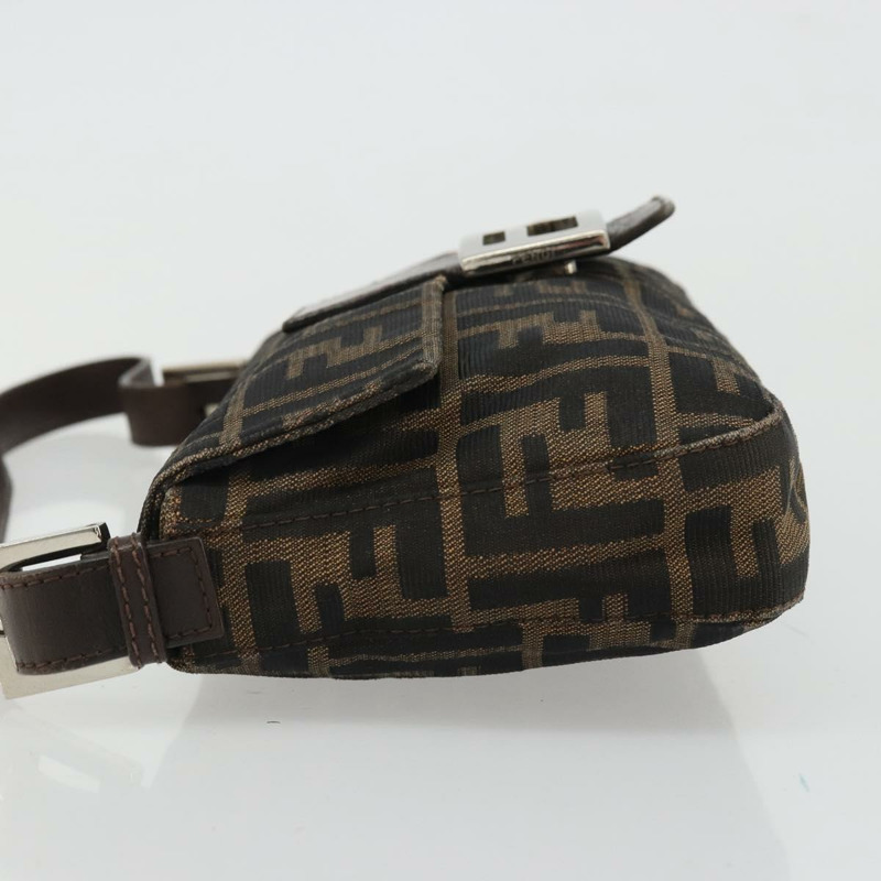 【日本直送】FENDI Zucca帆布Mamma Baguette手袋 棕色 黑色 銀色 正品 YKZ861SAM-3