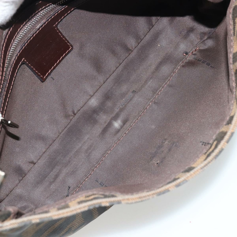 【日本直送】FENDI Zucca帆布Mamma Baguette手袋 棕色 黑色 銀色 正品 YKZ861SAM-9