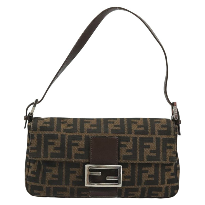 【日本直送】FENDI Zucca帆布Mamma Baguette手袋 棕色 黑色 銀色 正品 YKZ861SAM-12