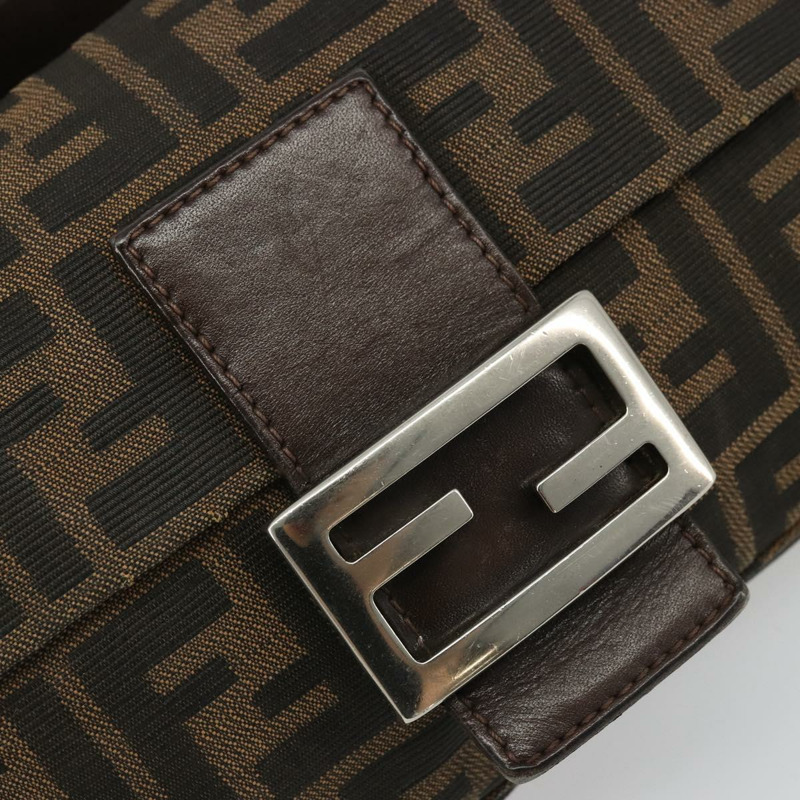 【日本直送】FENDI Zucca帆布Mamma Baguette手袋 棕色 黑色 銀色 正品 YKZ861SAM-18