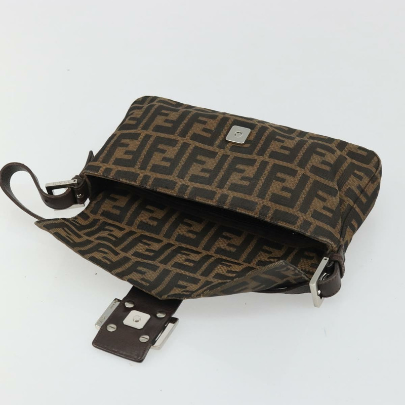 【日本直送】FENDI Zucca帆布Mamma Baguette手袋 棕色 黑色 銀色 正品 YKZ861SAM-19