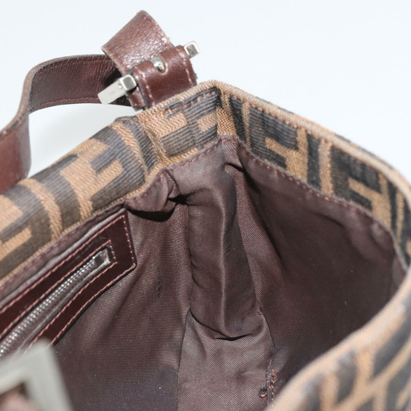 【日本直送】FENDI Zucca帆布Mamma Baguette手袋 棕色 黑色 銀色 正品 YKZ861SAM-21