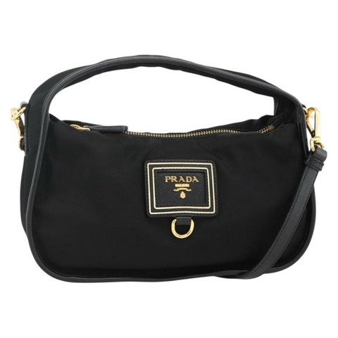 PRADA 尼龍雙肩包 黑色 金色 正品 172342SAV