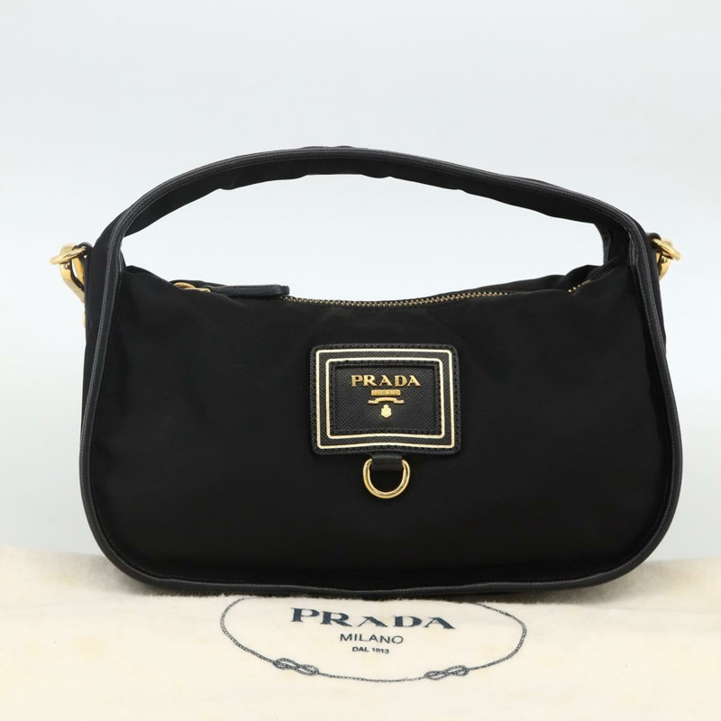 【日本直送】PRADA 尼龍雙肩包 黑色 金色 正品 172342SAV-11