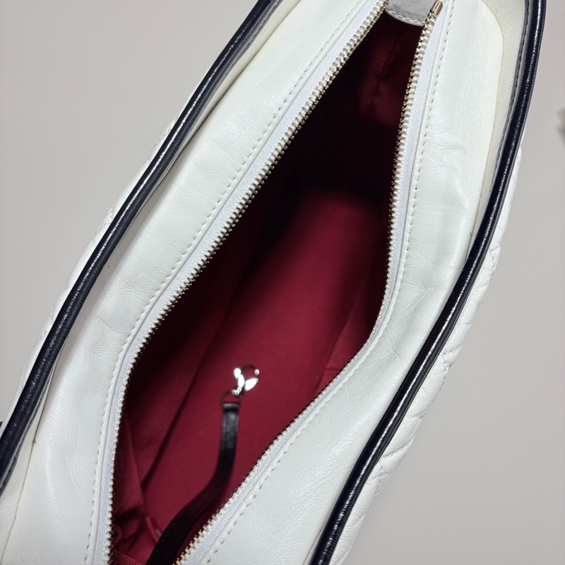 CHANEL香奈兒黑白拼色牛皮流浪鏈條單肩包 斜挎包 中號-7