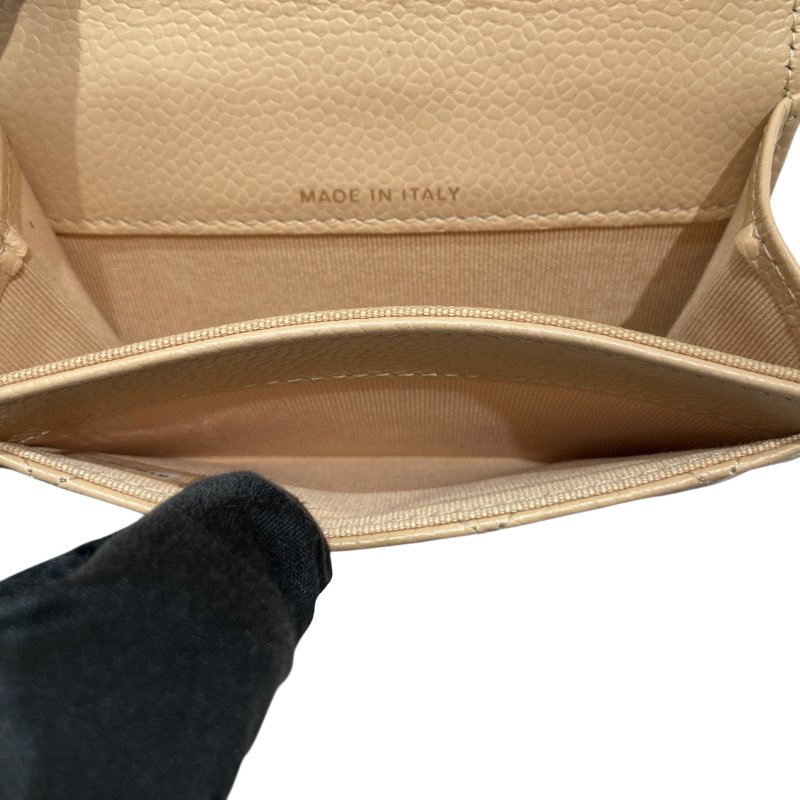 CHENAL 香奈兒 卡包 零錢包 荔枝皮 奶茶色 金釦-12