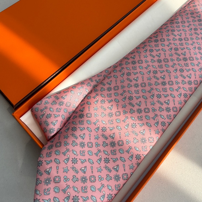 Hermes 粉色海洋領帶😍-1