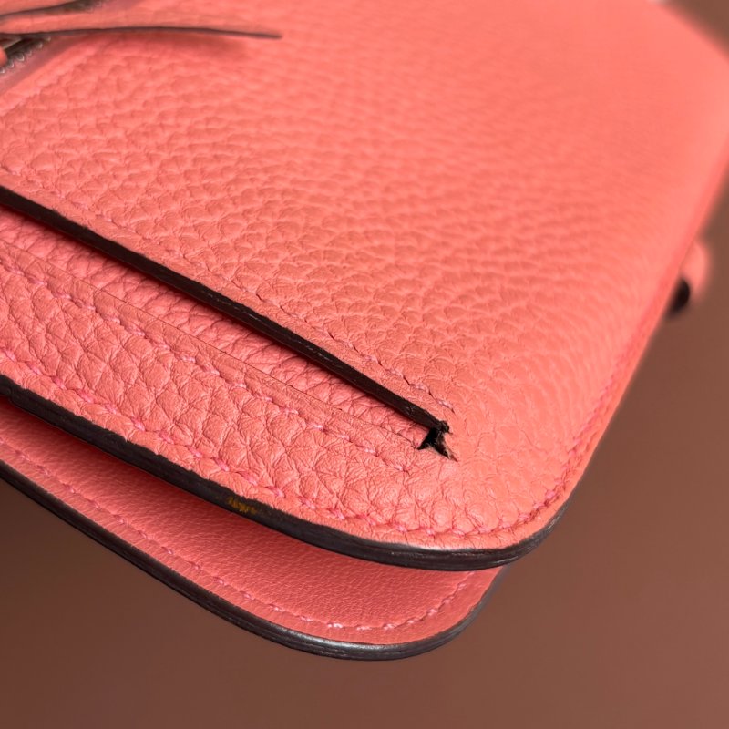 X刻 ::HERMES:: Dogon Long Recto Verso 銀色圓釦唇膏粉長夾-9