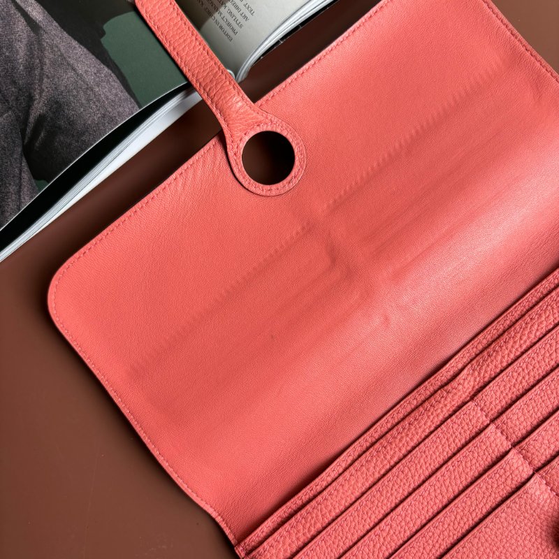 X刻 ::HERMES:: Dogon Long Recto Verso 銀色圓釦唇膏粉長夾-13