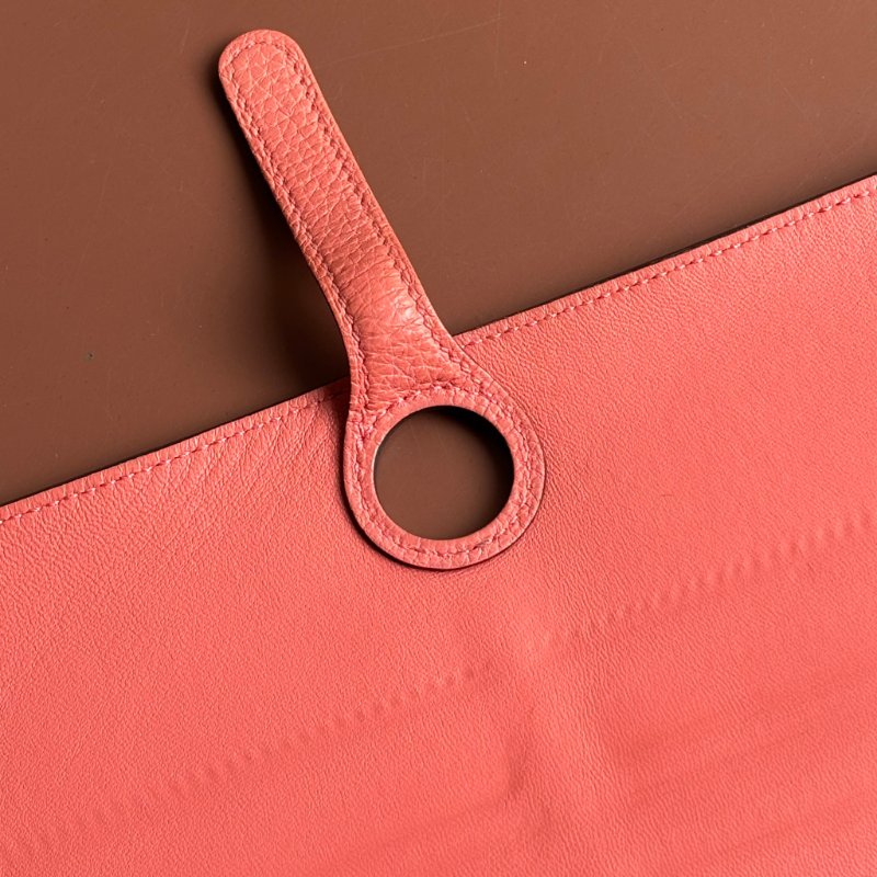 X刻 ::HERMES:: Dogon Long Recto Verso 銀色圓釦唇膏粉長夾-20