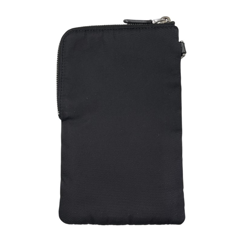 PRADA 普拉達 LOGO長型萬用收納包 尼龍 黑色 銀釦-2