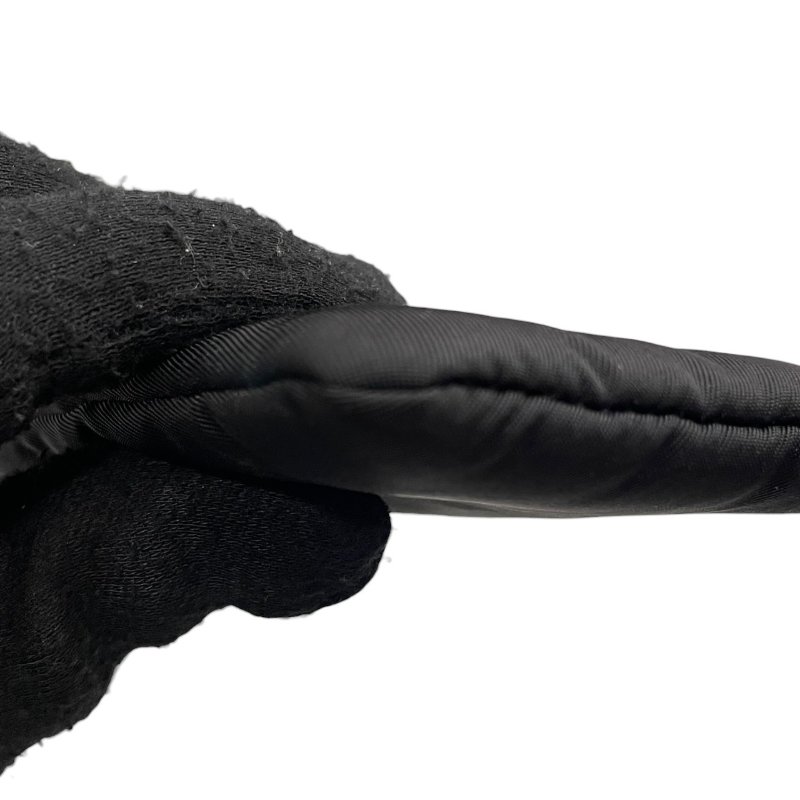 PRADA 普拉達 LOGO長型萬用收納包 尼龍 黑色 銀釦-7