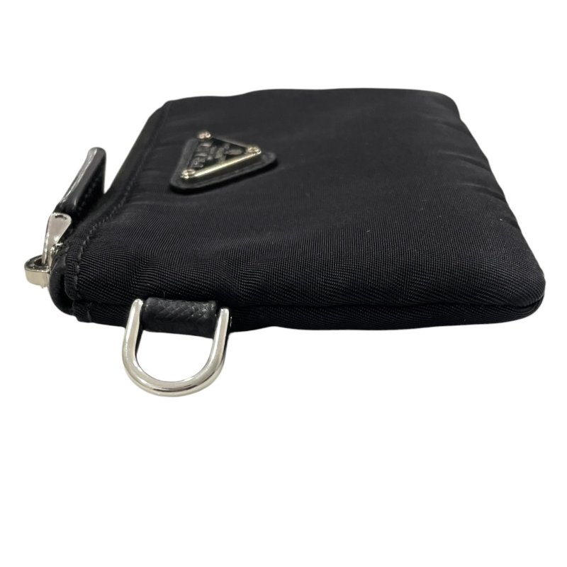 PRADA 普拉達 LOGO長型萬用收納包 尼龍 黑色 銀釦-14