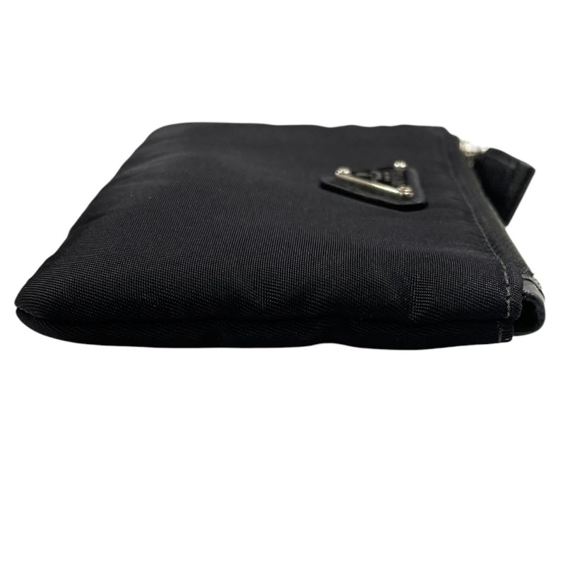 PRADA 普拉達 LOGO長型萬用收納包 尼龍 黑色 銀釦-15