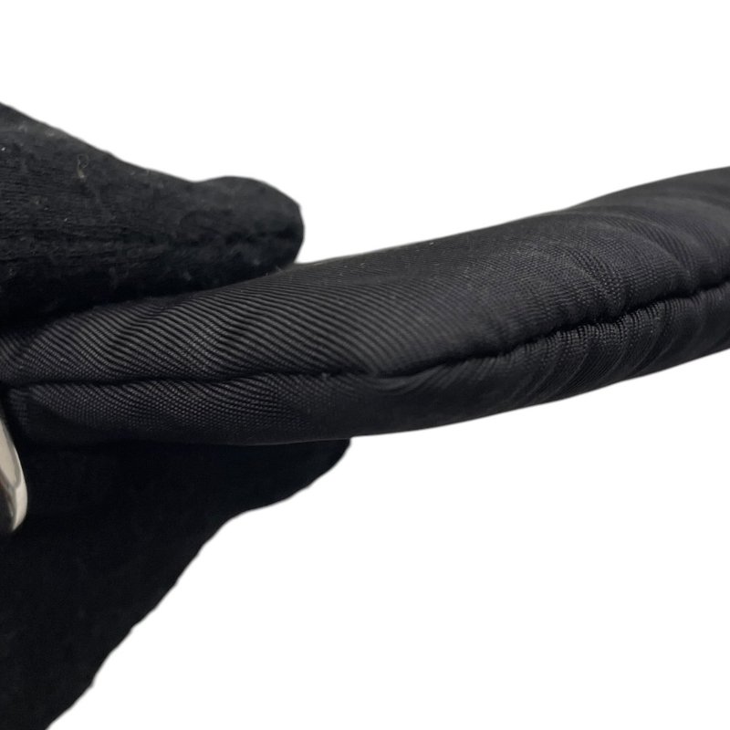 PRADA 普拉達 LOGO長型萬用收納包 尼龍 黑色 銀釦-17