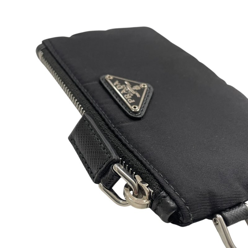 PRADA 普拉達 LOGO長型萬用收納包 尼龍 黑色 銀釦-18