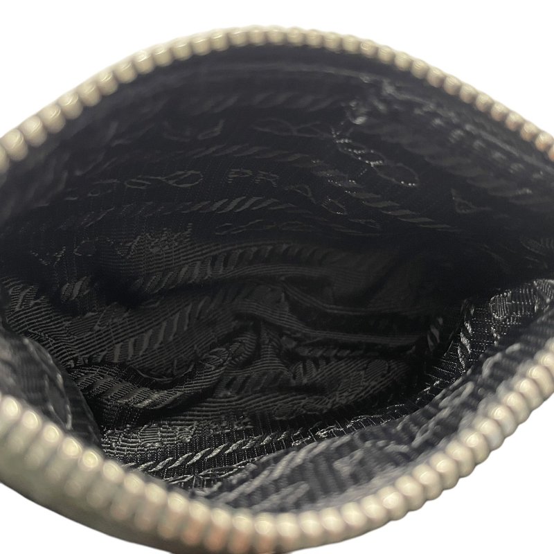 PRADA 普拉達 LOGO長型萬用收納包 尼龍 黑色 銀釦-19