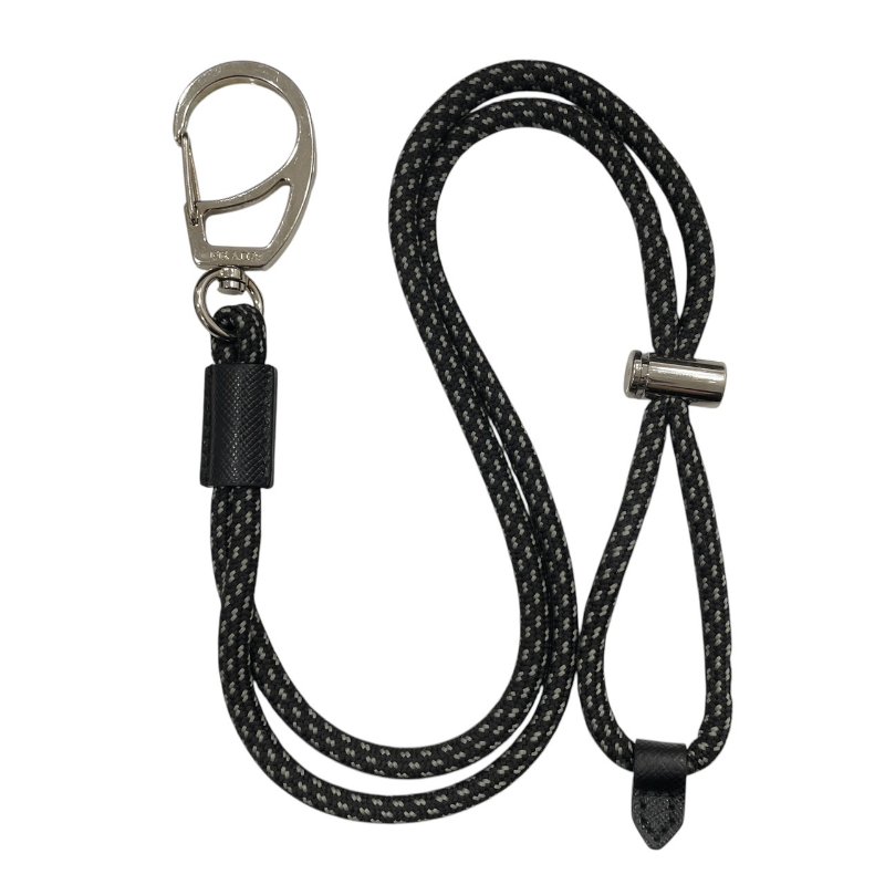 PRADA 普拉達 LOGO長型萬用收納包 尼龍 黑色 銀釦-21