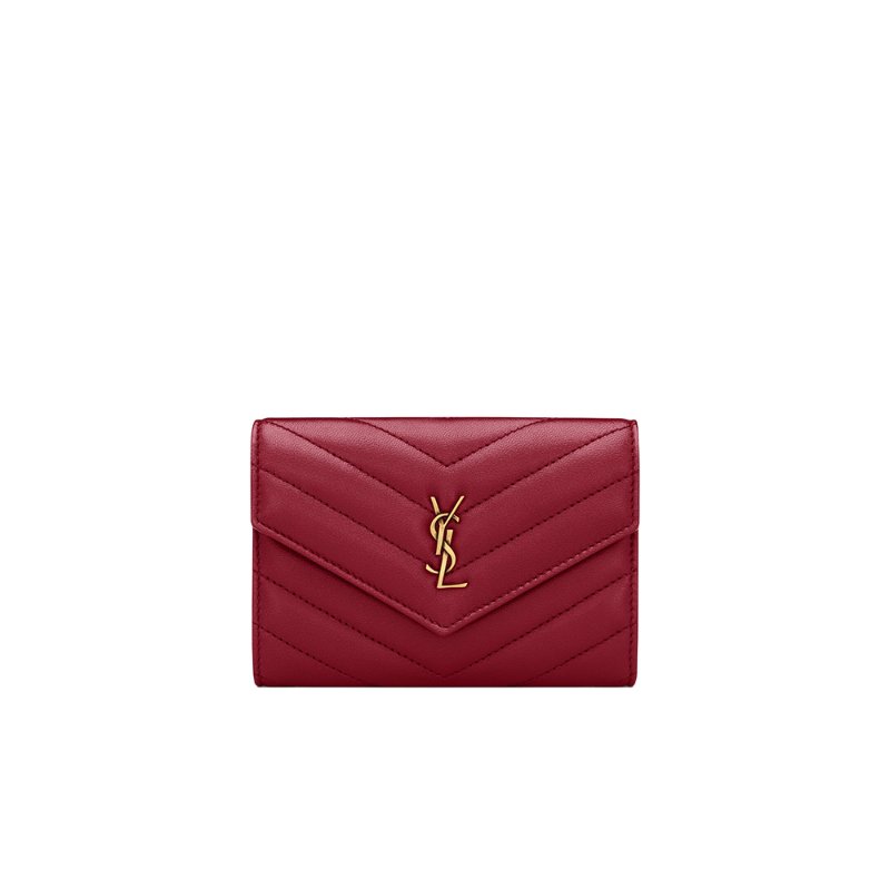 Yves Saint Laurent Cassandre Tri-Fold Wallet for Women in Red - 863726-AAEAX-6946-0