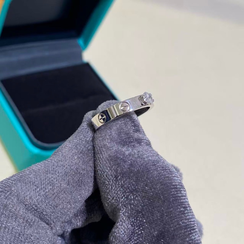 卡地亞love白金單鑽戒指53號-2