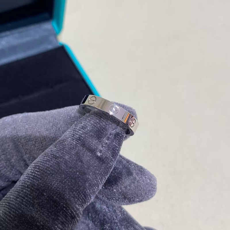 卡地亞love白金單鑽戒指53號-3