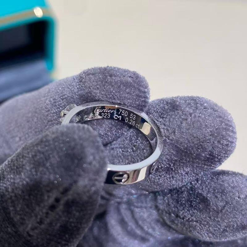 卡地亞love白金單鑽戒指53號-4