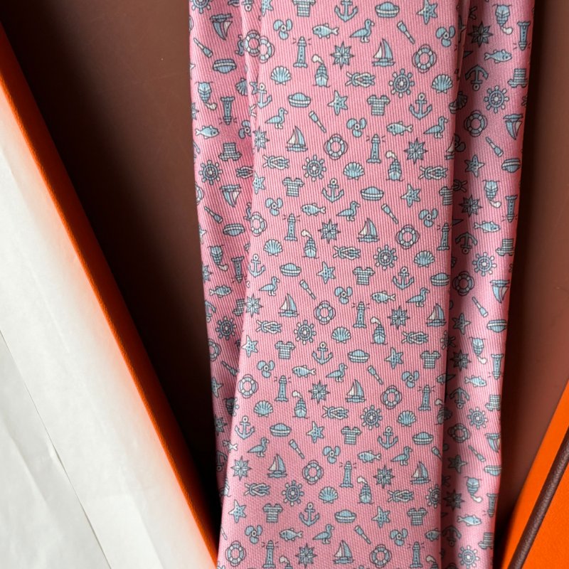 ::HERMES:: 童趣粉色領帶-5