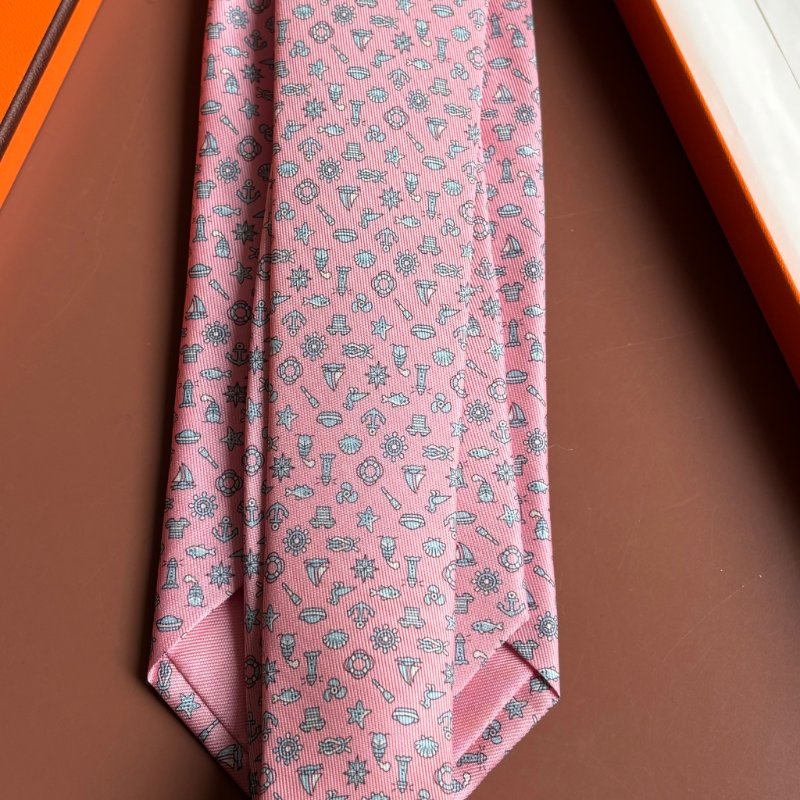 ::HERMES:: 童趣粉色領帶-6