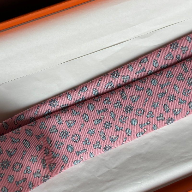 ::HERMES:: 童趣粉色領帶-9