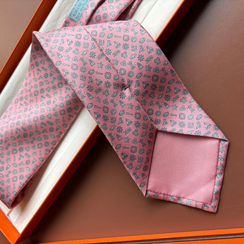 ::HERMES:: 童趣粉色領帶-11