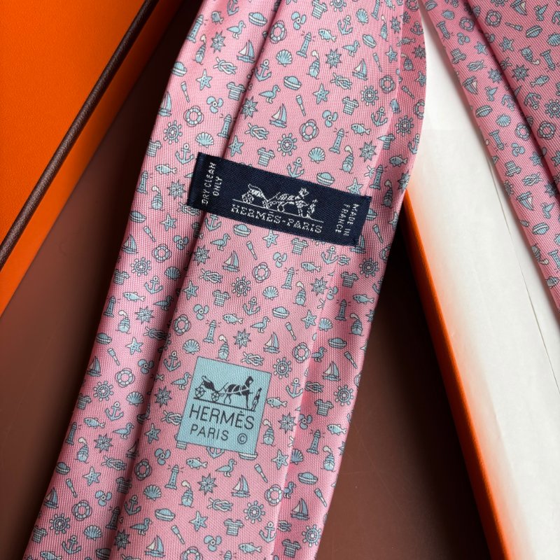 ::HERMES:: 童趣粉色領帶-13