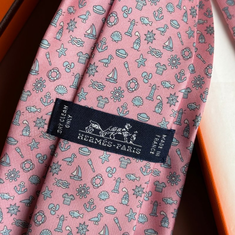 ::HERMES:: 童趣粉色領帶-14