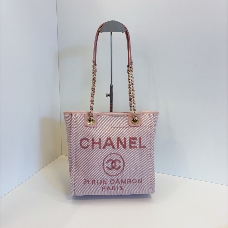 Chanel 香奈兒 粉色字母沙灘包-0