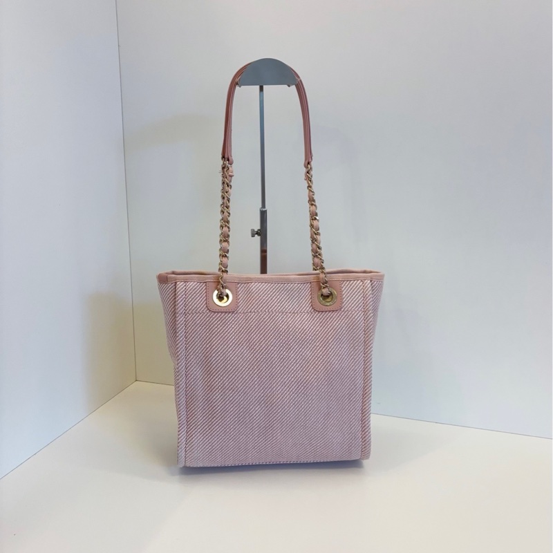 Chanel 香奈兒 粉色字母沙灘包-3