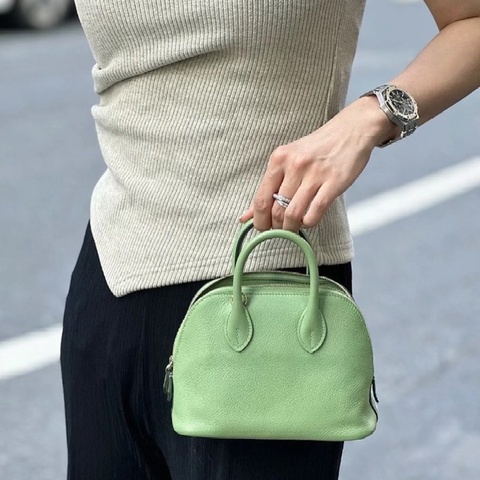 【清爽牛油綠🥑閑置全新‼️全網最低價✨】Hermes/愛馬仕 bolide mini 迷你保齡球 牛油果綠金扣 Y刻