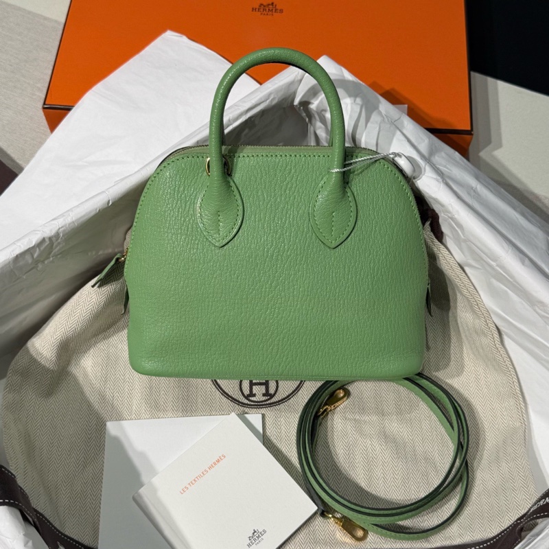 【清爽牛油綠🥑閑置全新‼️全網最低價✨】Hermes/愛馬仕 bolide mini 迷你保齡球 牛油果綠金扣 Y刻-1
