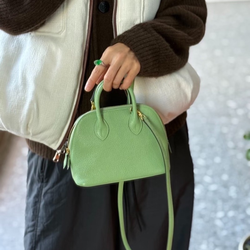 【清爽牛油綠🥑閑置全新‼️全網最低價✨】Hermes/愛馬仕 bolide mini 迷你保齡球 牛油果綠金扣 Y刻-7