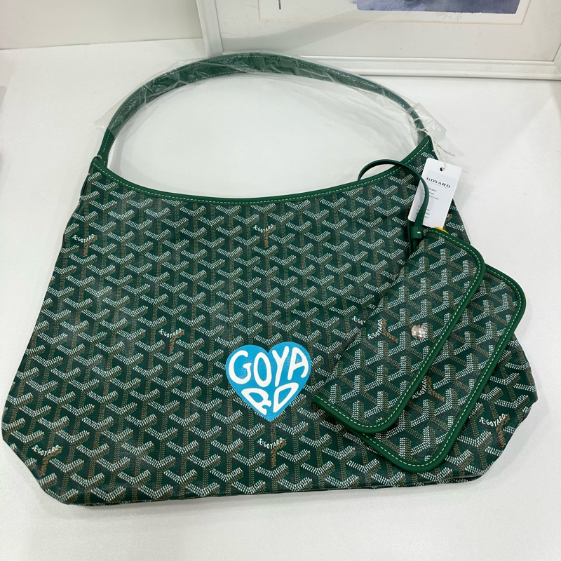 全新帶票 Goyard戈雅綠老花小愛心Hobo單肩包 全新有購證 尺寸34*40*14-1
