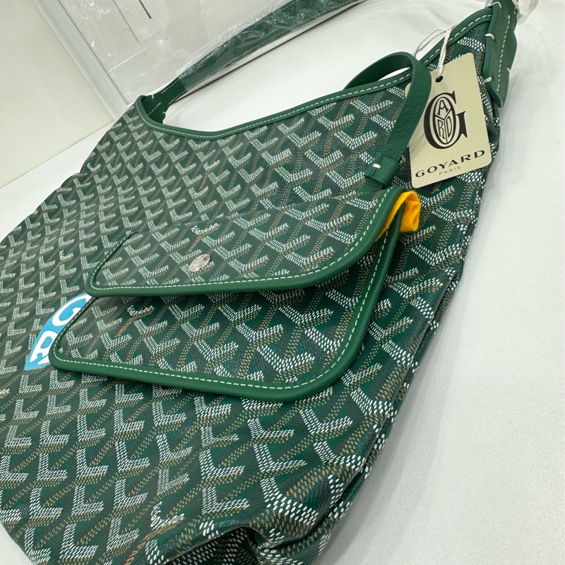 全新帶票 Goyard戈雅綠老花小愛心Hobo單肩包 全新有購證 尺寸34*40*14-3