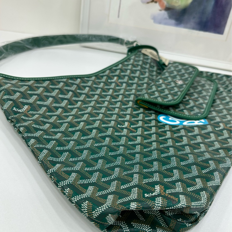全新帶票 Goyard戈雅綠老花小愛心Hobo單肩包 全新有購證 尺寸34*40*14-4
