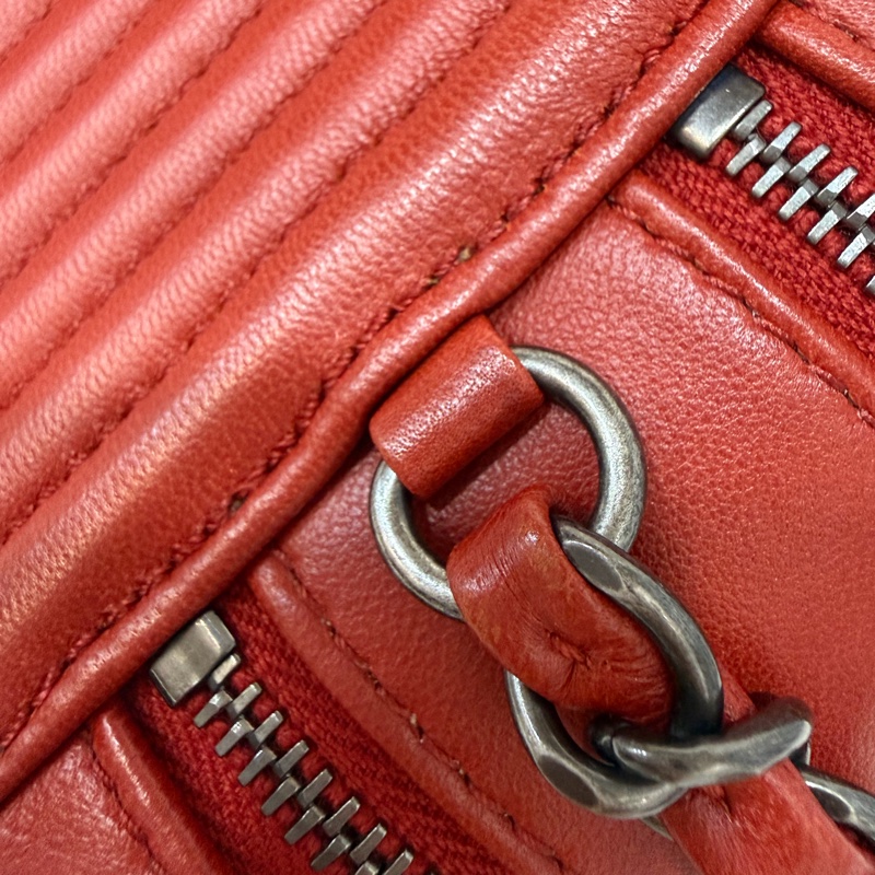 CHANEL BOY CAMERA COCO 19 紅色 暗紅 牛皮 復古銀鍊 相機包肩背包手機包斜背包拉鍊包-25