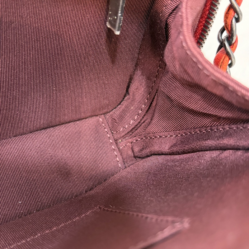 CHANEL BOY CAMERA COCO 19 紅色 暗紅 牛皮 復古銀鍊 相機包肩背包手機包斜背包拉鍊包-43